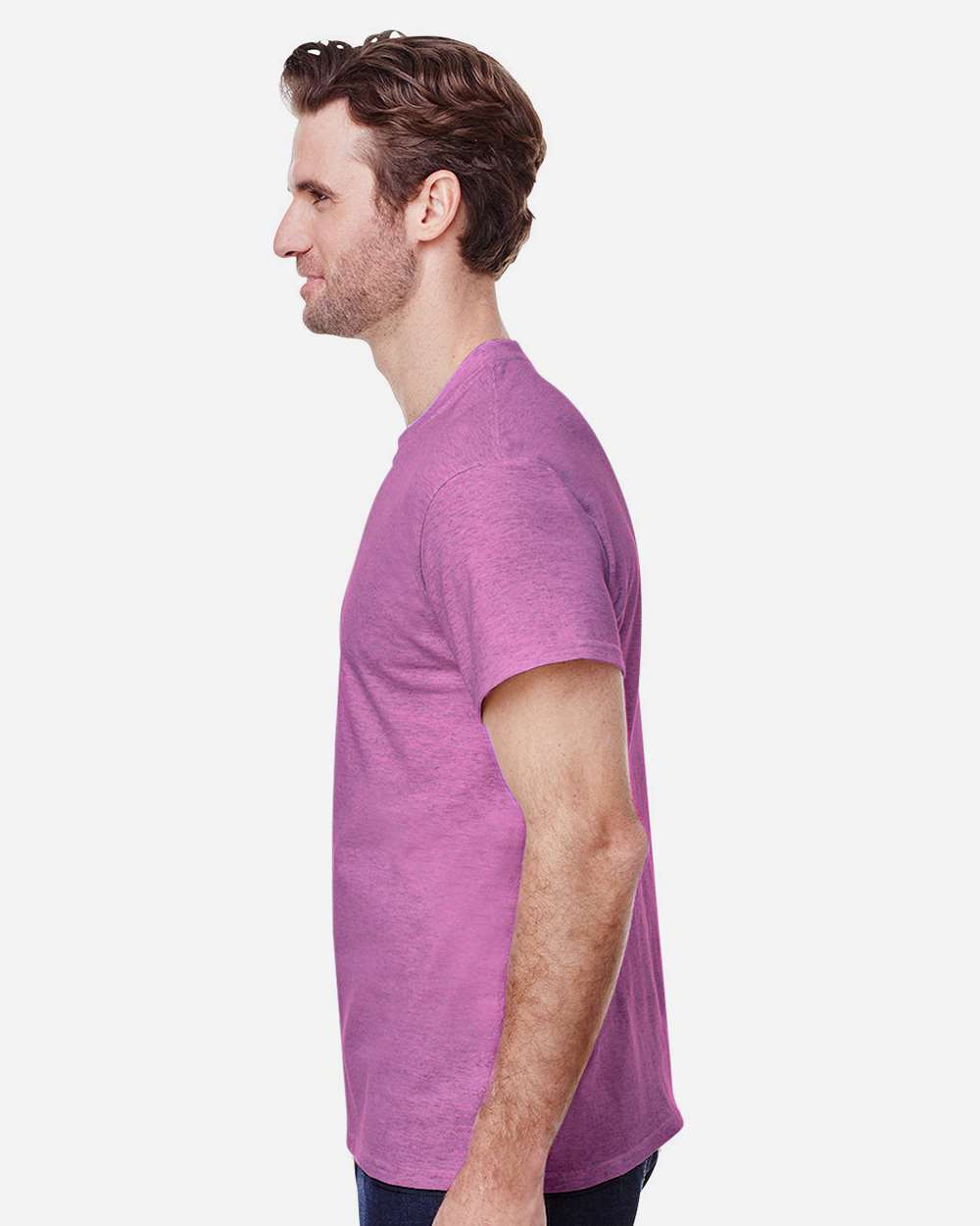 Men's Heavy Cotton™ T-Shirt - OnModelSide - B00060603 - Heather Radiant Orchid
