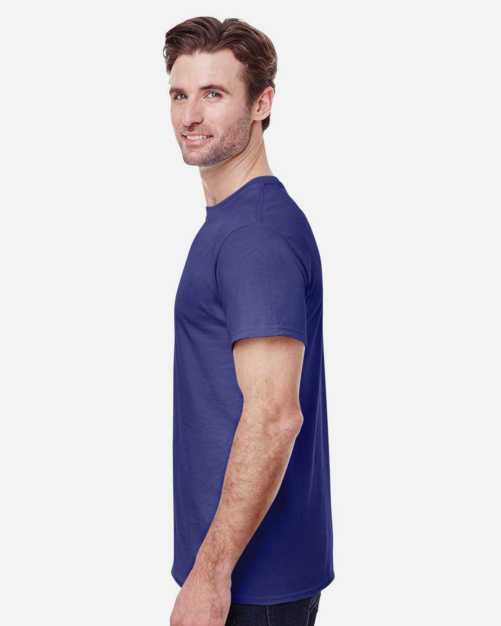 Men's Heavy Cotton™ T-Shirt - OnModelSide - B00060743 - Cobalt