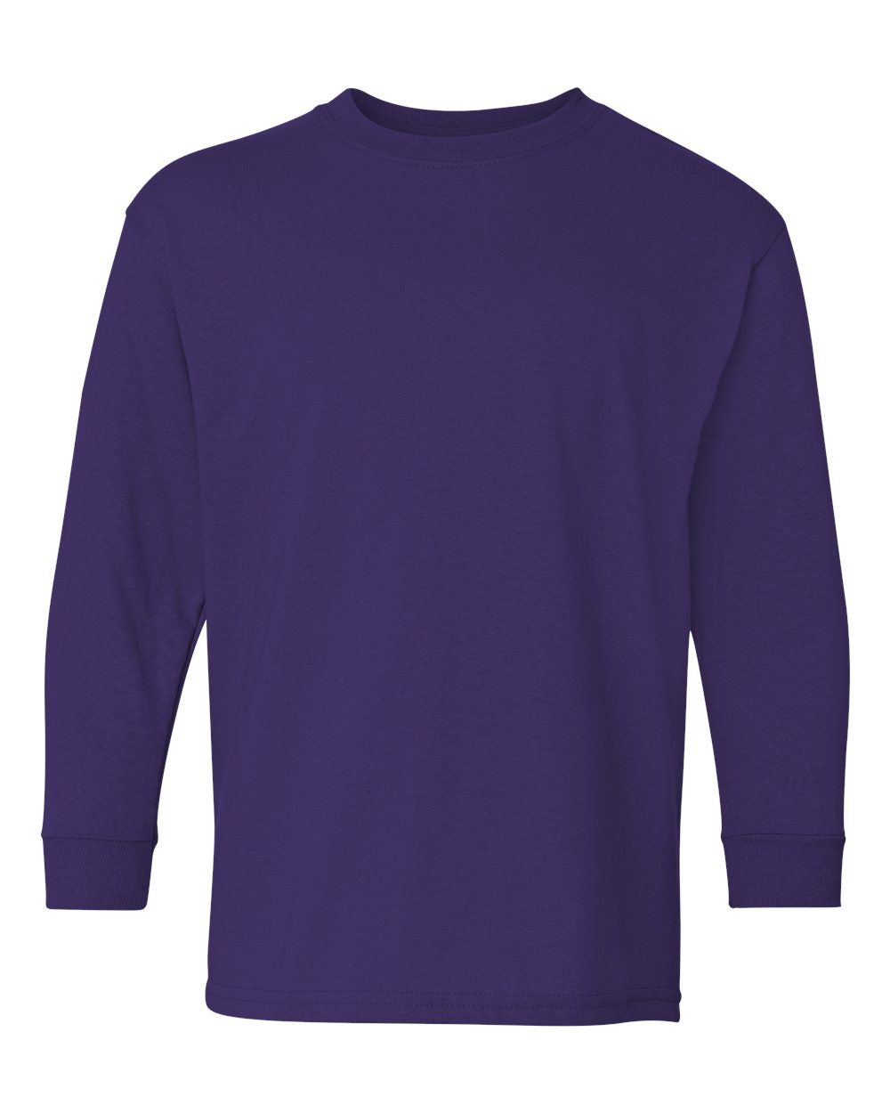 Youth Heavy Cotton™ Long Sleeve T-Shirt - Front - B34160672 - Purple