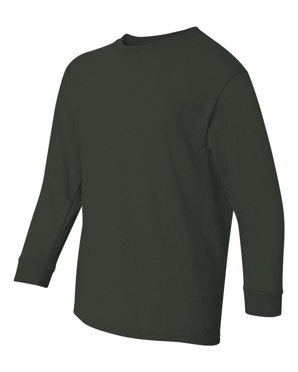 Youth Heavy Cotton™ Long Sleeve T-Shirt - Side - B34160542 - Forest Green