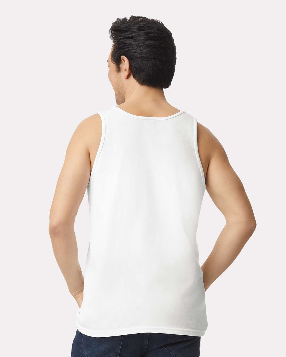 Men's Ultra Cotton® Tank Top - OnModelBack - B09860003 - White