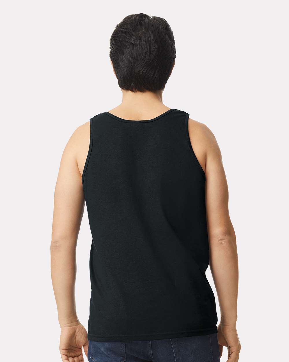 Men's Ultra Cotton® Tank Top - OnModelBack - B09860503 - Black
