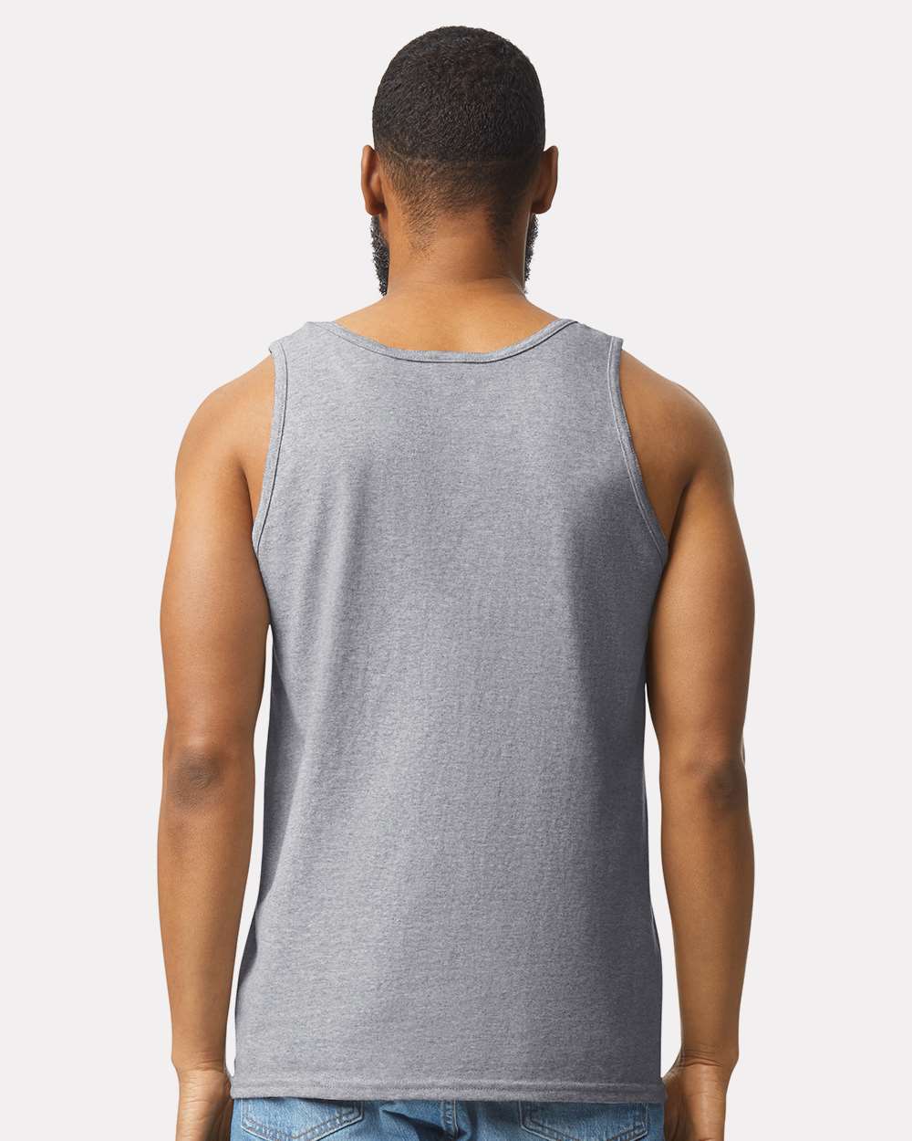 Men's Ultra Cotton® Tank Top - OnModelBack - B09860583 - Sport Grey