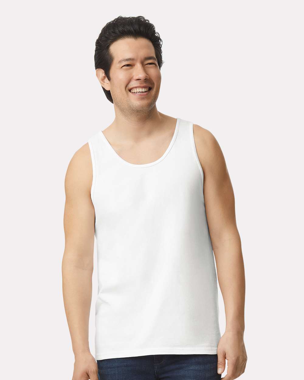 Men's Ultra Cotton® Tank Top - OnModelFront - B09860003 - White