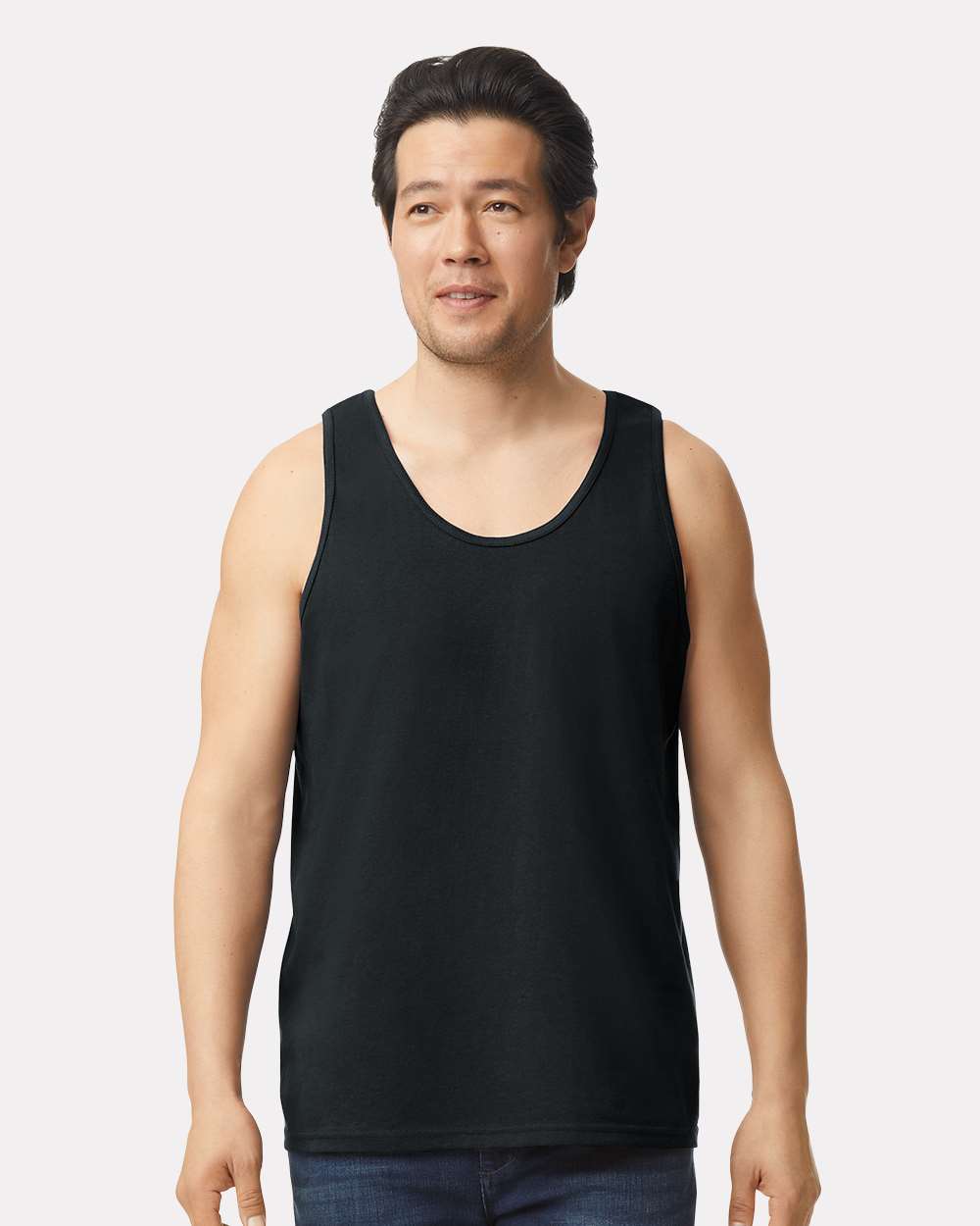 Men's Ultra Cotton® Tank Top - OnModelFront - B09860503 - Black