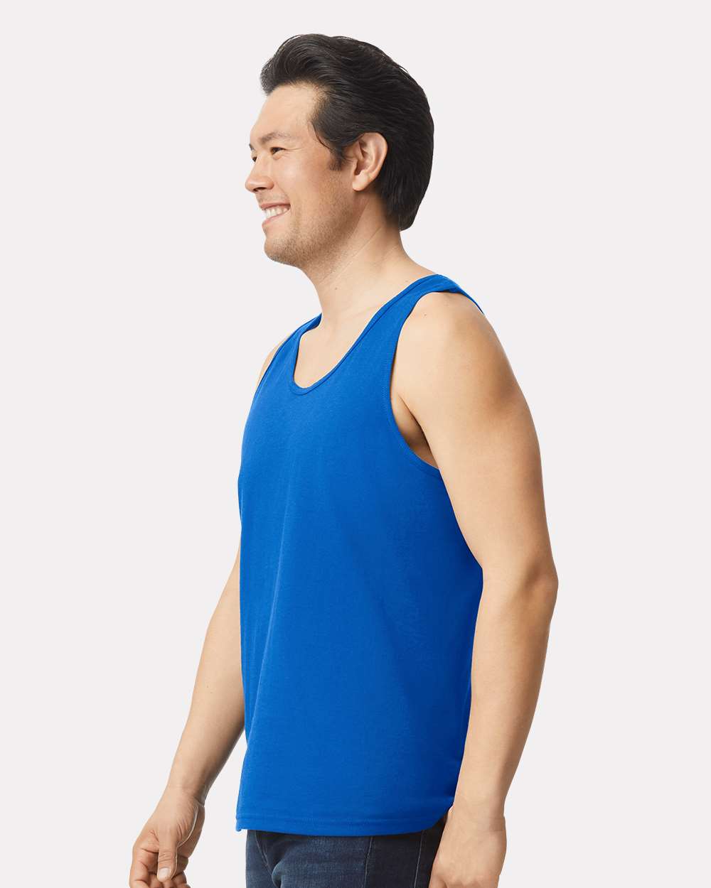 Men's Ultra Cotton® Tank Top - OnModelSide - B09860753 - Royal