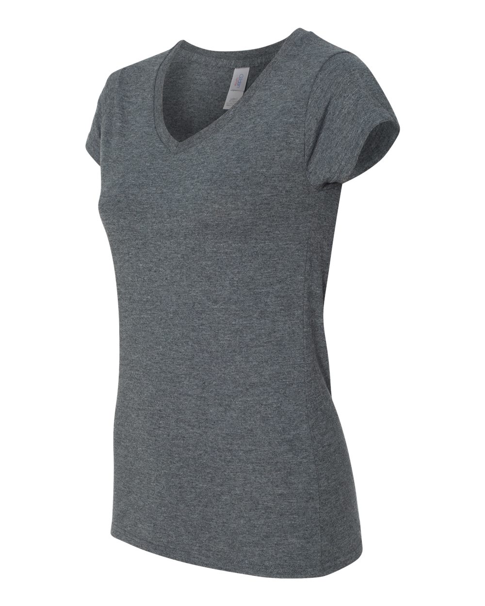 Women's Softstyle® V-Neck T-Shirt - Side - B51260103 - Dark Heather
