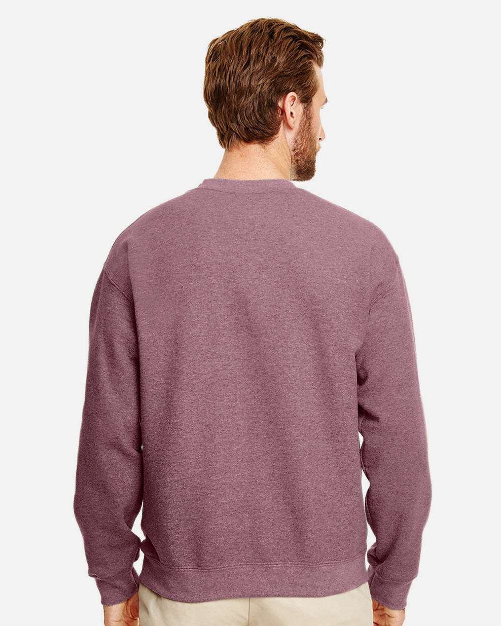 Unisex Heavy Blend™ Crewneck Sweatshirt - OnModelBack - B21060593 - Heather Dark Maroon