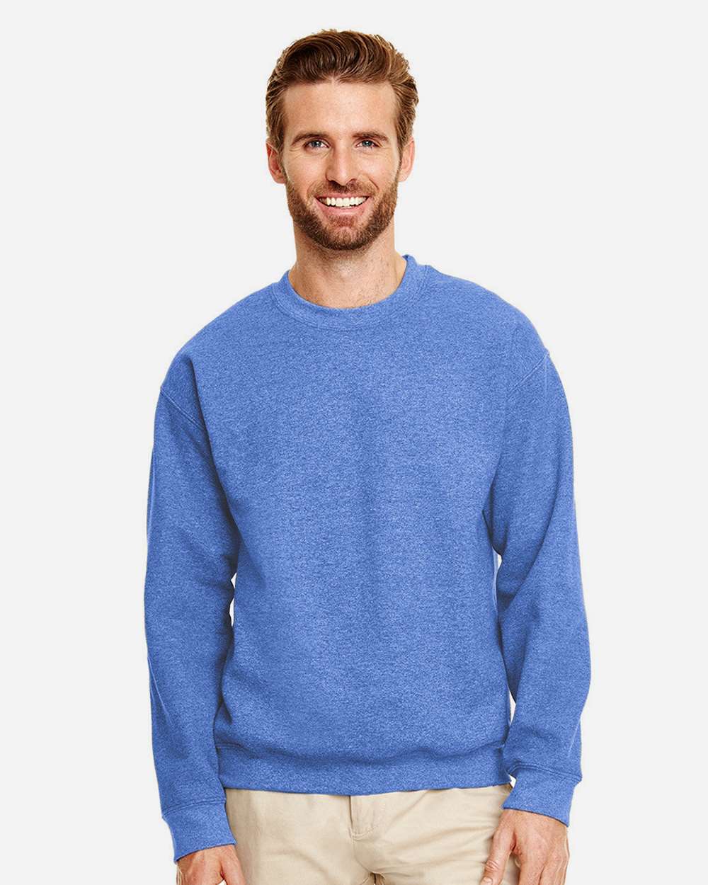 Unisex Heavy Blend™ Crewneck Sweatshirt - OnModelFront - B21060743 - Heather Deep Royal
