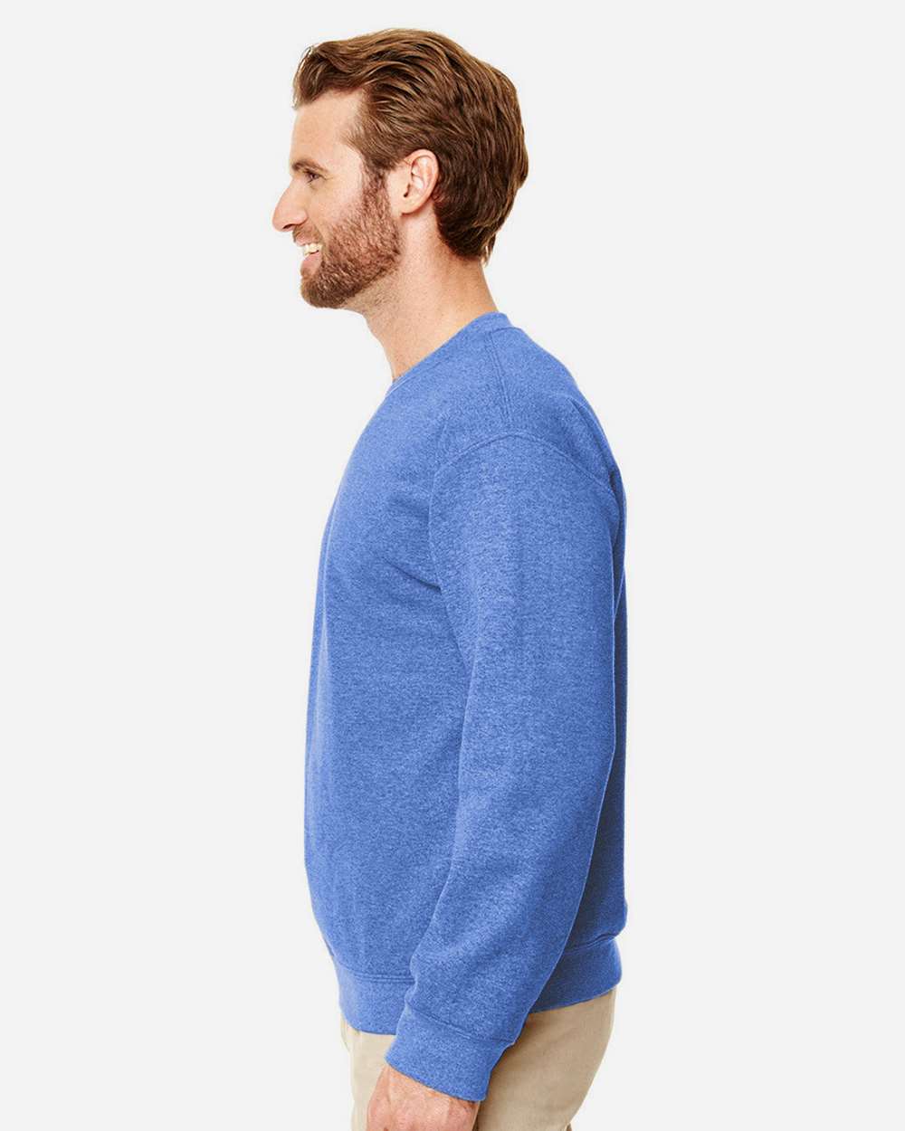 Unisex Heavy Blend™ Crewneck Sweatshirt - OnModelSide - B21060743 - Heather Deep Royal