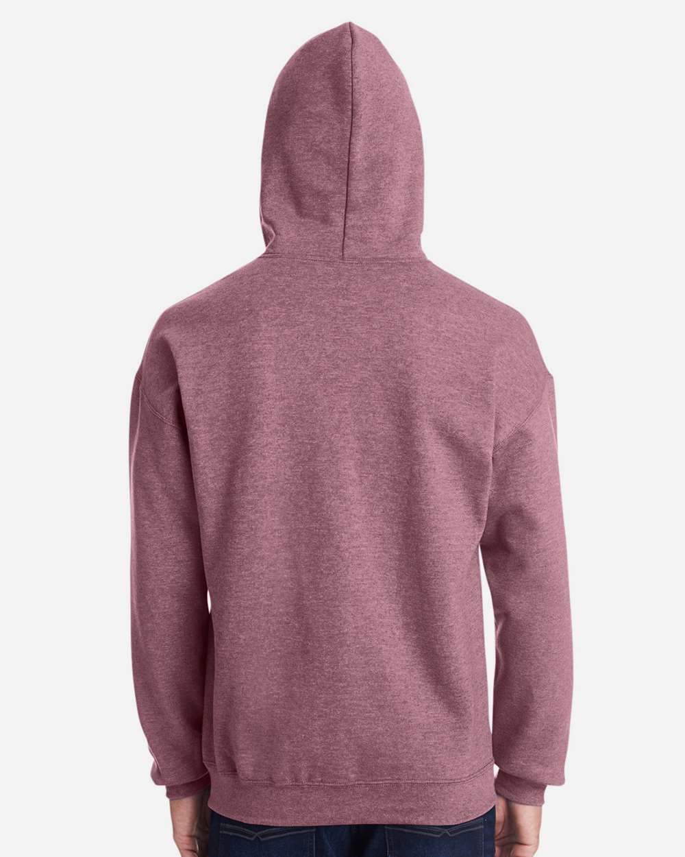 Unisex Heavy Blend™ Hooded Sweatshirt - OnModelBack - B22060593 - Heather Dark Maroon