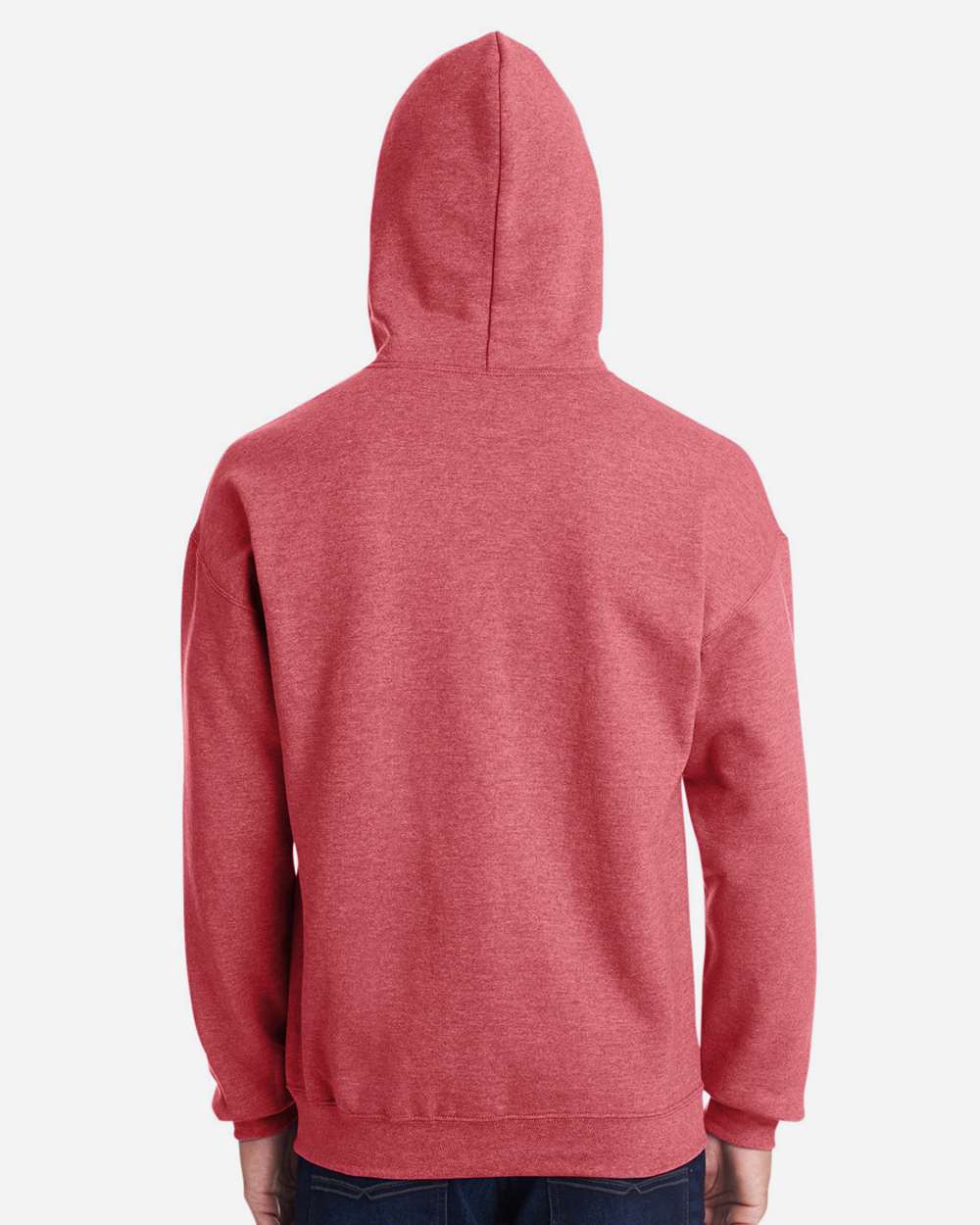 Unisex Heavy Blend™ Hooded Sweatshirt - OnModelBack - B22060713 - Heather Scarlet Red