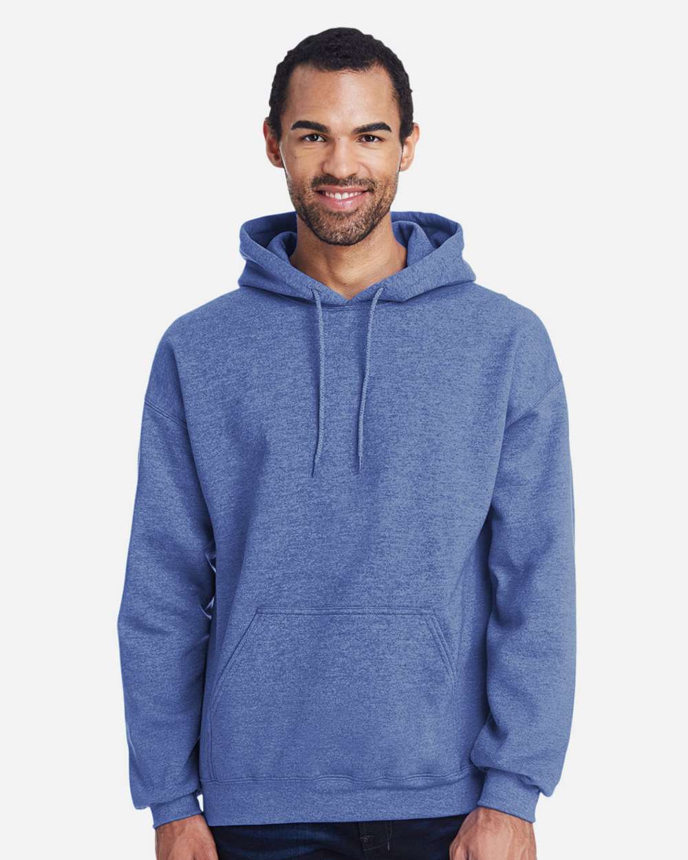 Unisex Heavy Blend™ Hooded Sweatshirt - OnModelFront - B22060743 - Heather Deep Royal