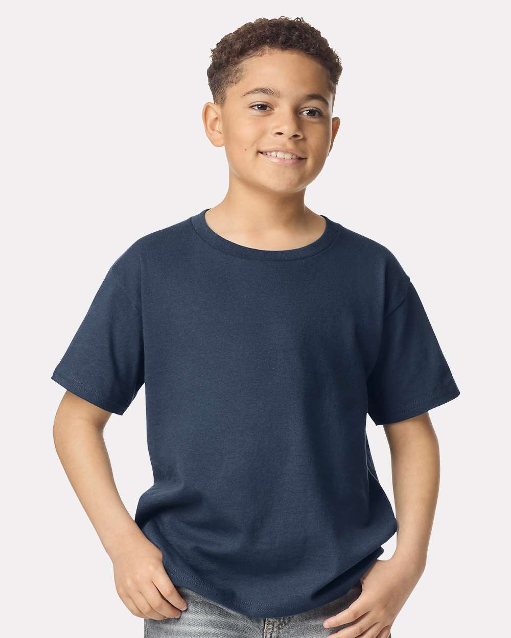 Youth Heavy Cotton™ T-Shirt - OnModelFront - B31560812 - Blue Dusk