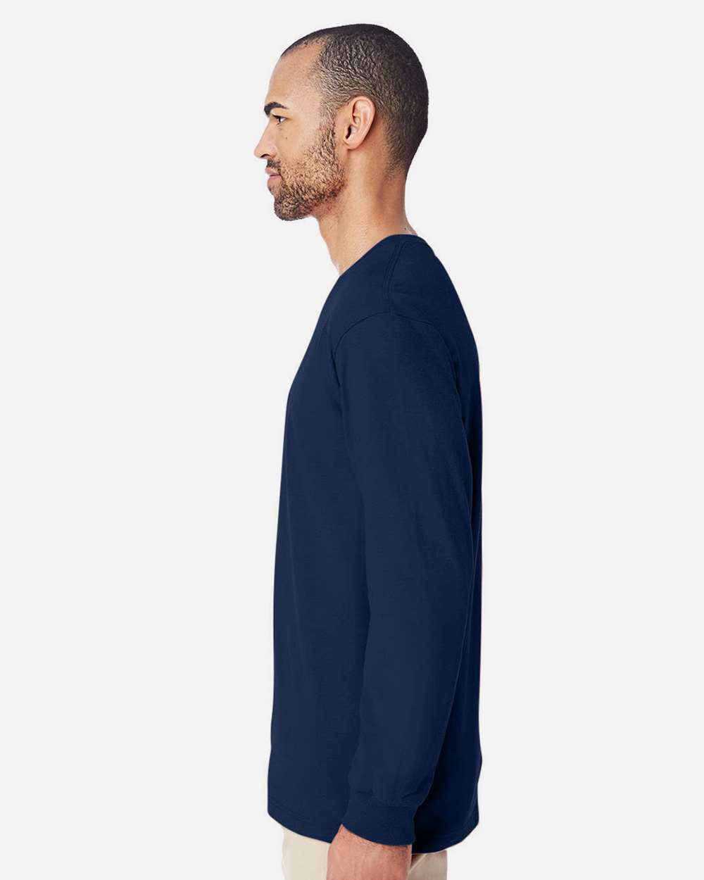Unisex Hammer™ Long Sleeve T-Shirt - OnModelSide - B19260103 - Dark Navy