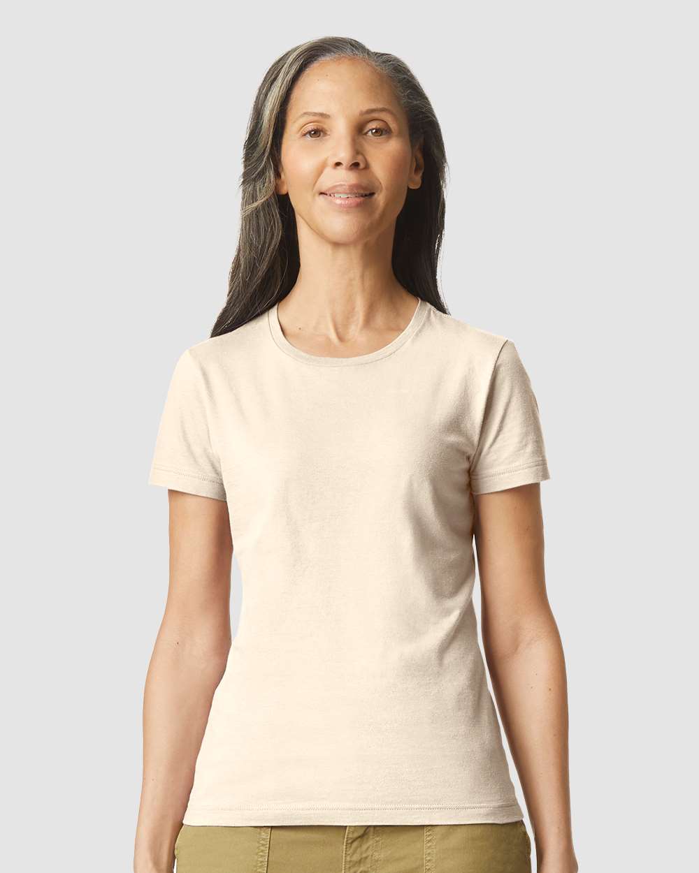 Women's Softstyle® T-Shirt - OnModelFront - B50260243 - Sand