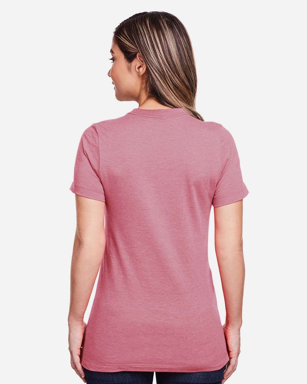 Women's Softstyle® CVC T-Shirt - OnModelBack - B00360103 - Plumrose