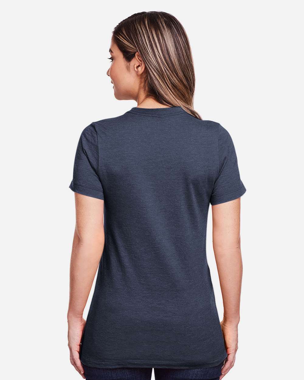 Women's Softstyle® CVC T-Shirt - OnModelBack - B00360653 - Navy Mist