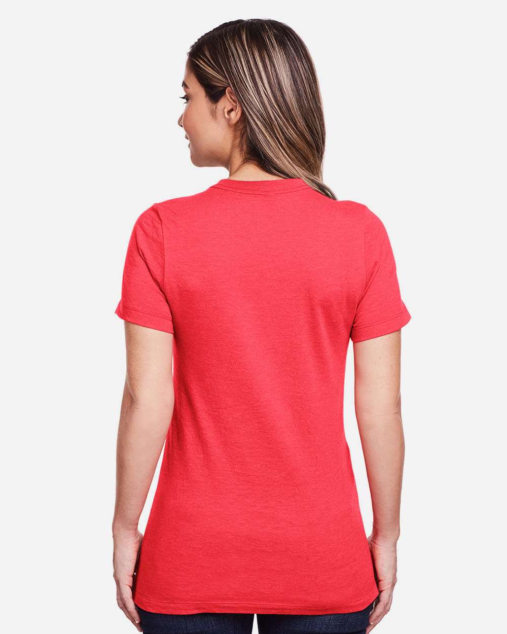 Women's Softstyle® CVC T-Shirt - OnModelBack - B00360703 - Red Mist