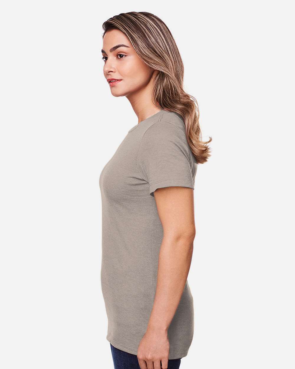 Women's Softstyle® CVC T-Shirt - OnModelSide - B00360093 - Slate