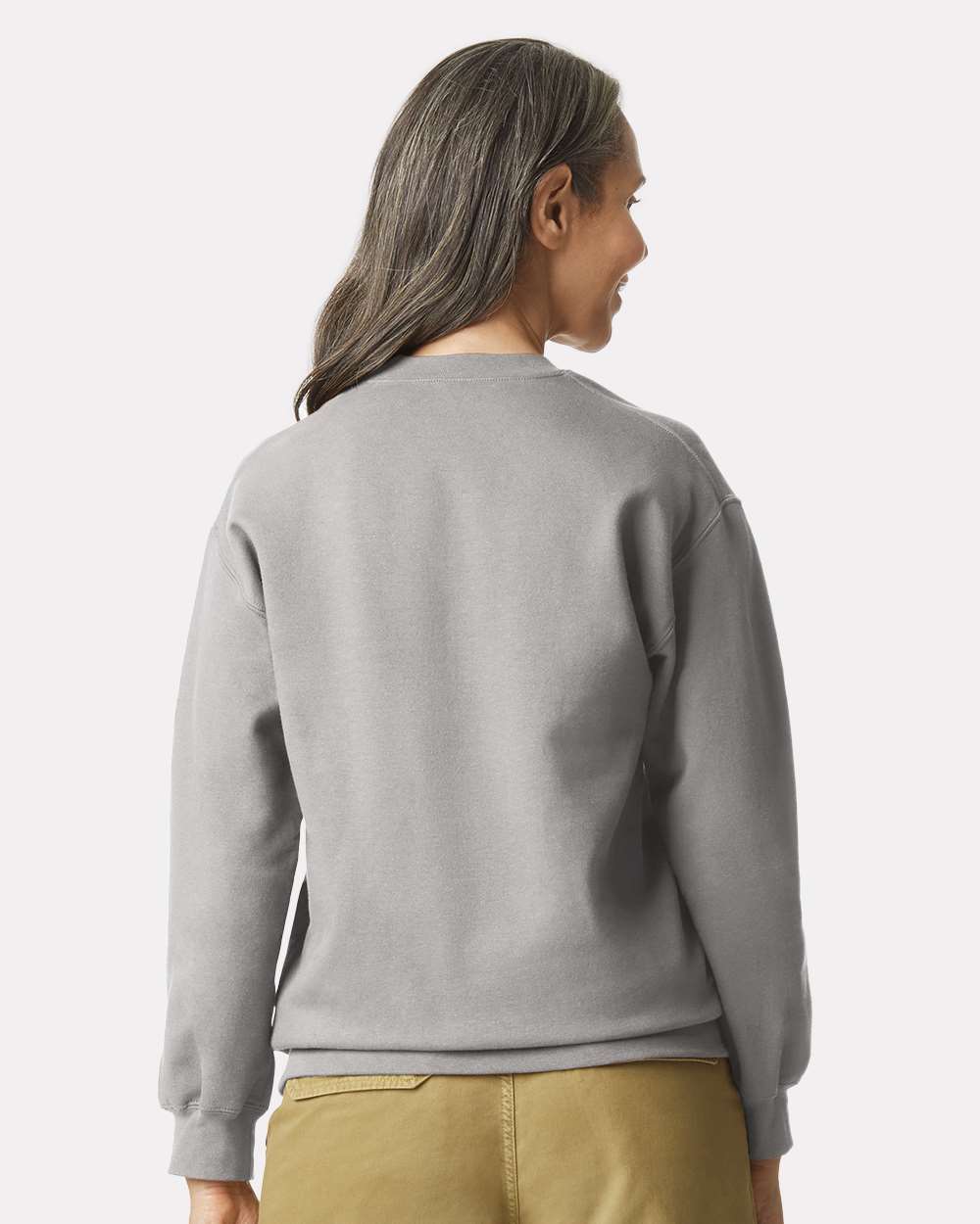 Unisex Softstyle® Midweight Crewneck Sweatshirt - OnModelBack - B24060413 - Cement