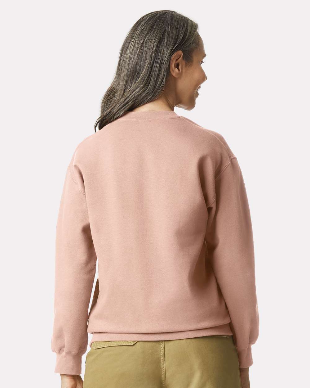 Unisex Softstyle® Midweight Crewneck Sweatshirt - OnModelBack - B24060473 - Dusty Rose