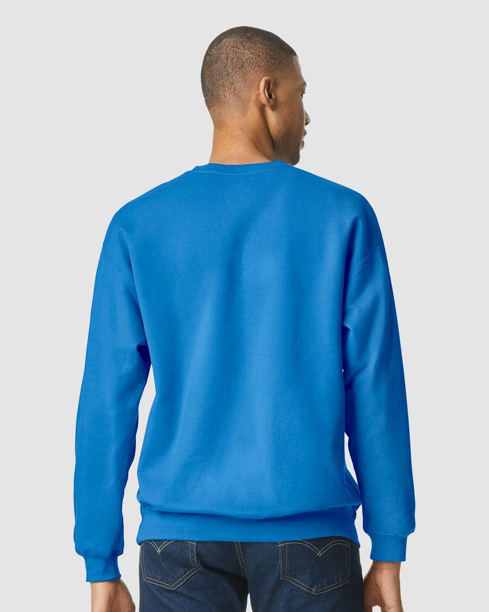 Unisex Softstyle® Midweight Crewneck Sweatshirt - OnModelBack - B24060643 - Royal