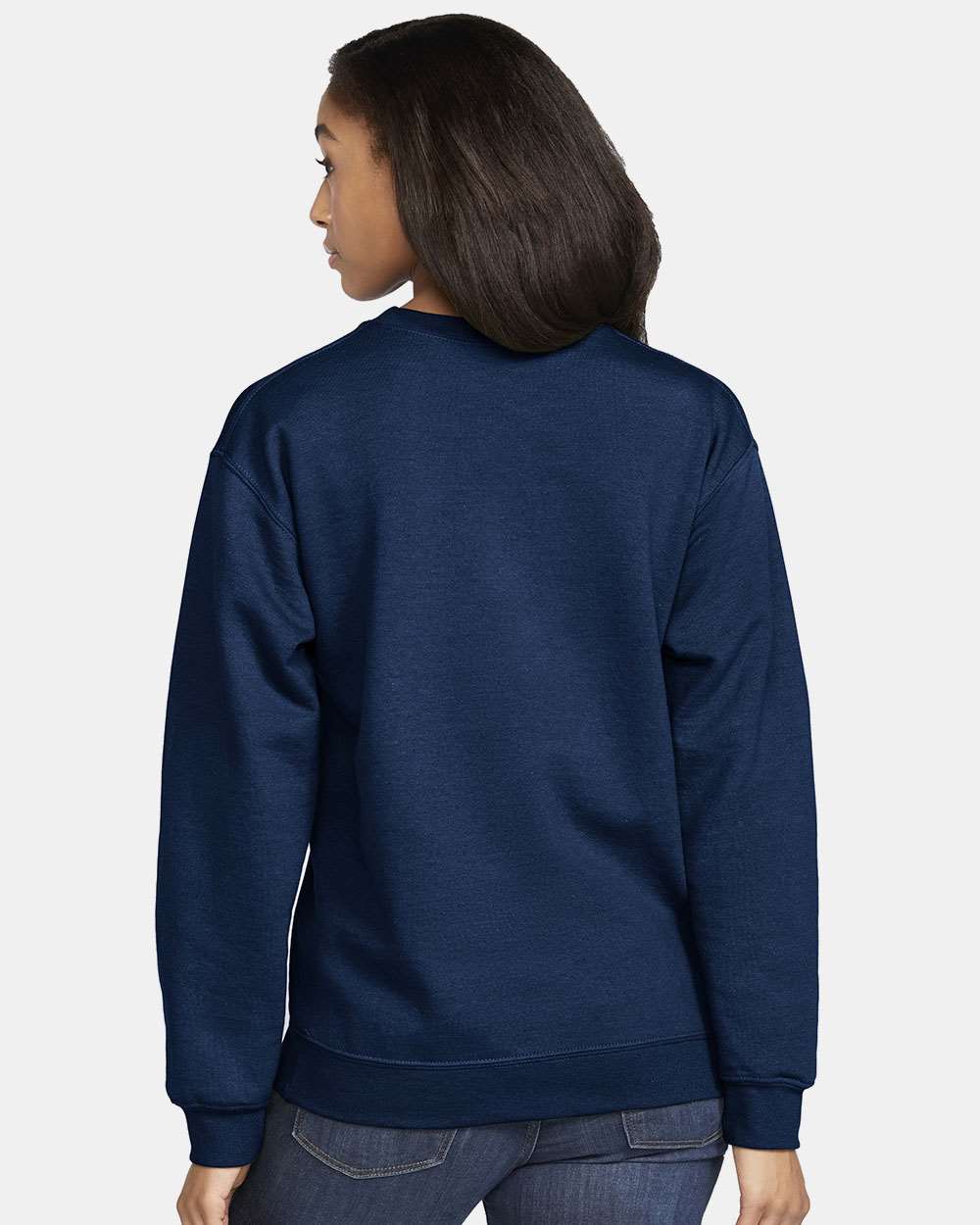Unisex Softstyle® Midweight Crewneck Sweatshirt - OnModelBack - B24060653 - Navy