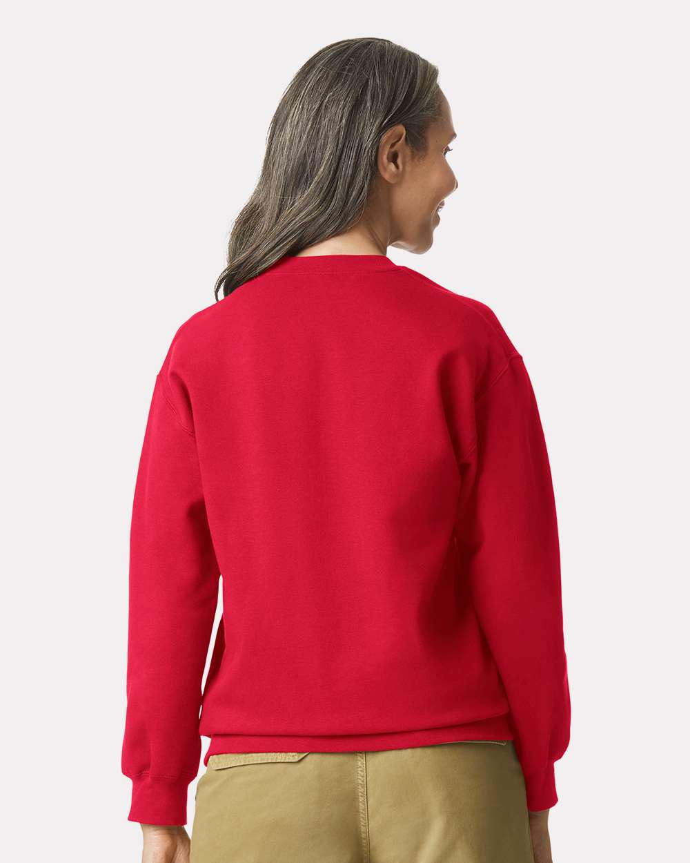 Unisex Softstyle® Midweight Crewneck Sweatshirt - OnModelBack - B24060713 - Red