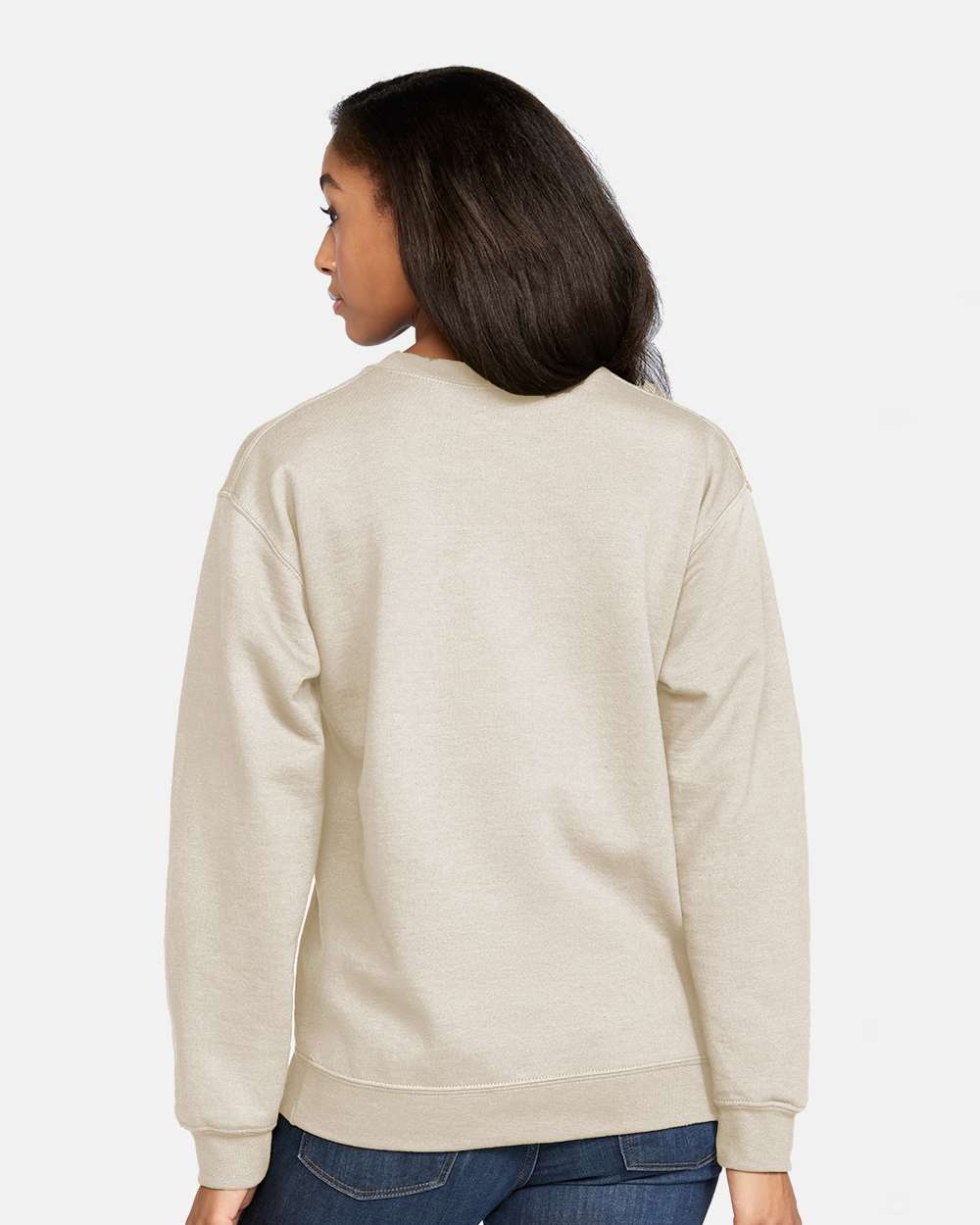 Unisex Softstyle® Midweight Crewneck Sweatshirt - OnModelBack - B24060753 - Sand