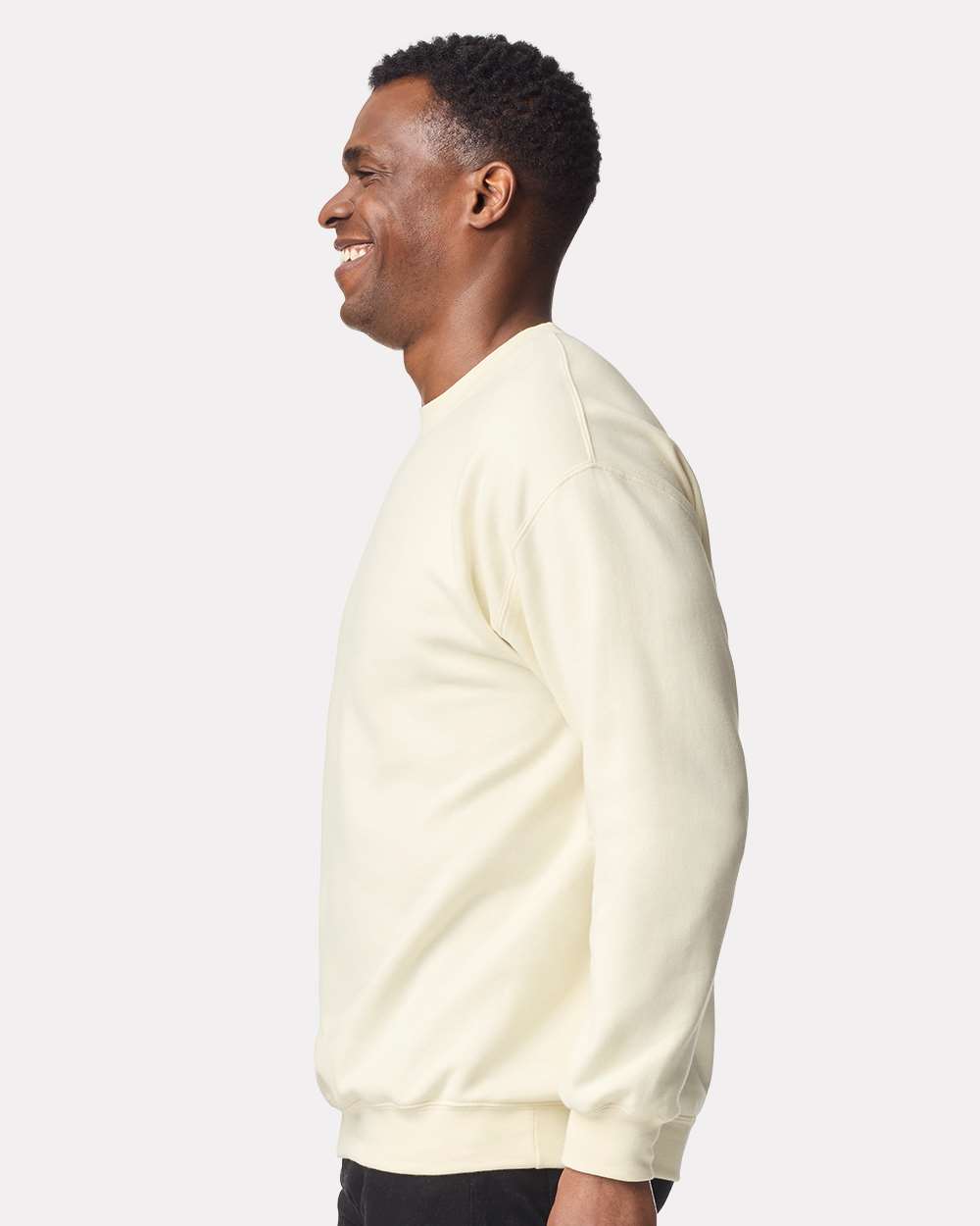 Unisex Softstyle® Midweight Crewneck Sweatshirt - OnModelSide - B24060023 - Off White