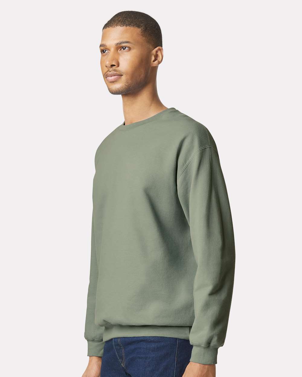 Unisex Softstyle® Midweight Crewneck Sweatshirt - OnModelSide - B24060463 - Sage