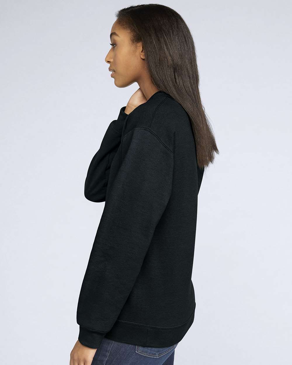 Unisex Softstyle® Midweight Crewneck Sweatshirt - OnModelSide - B24060503 - Black
