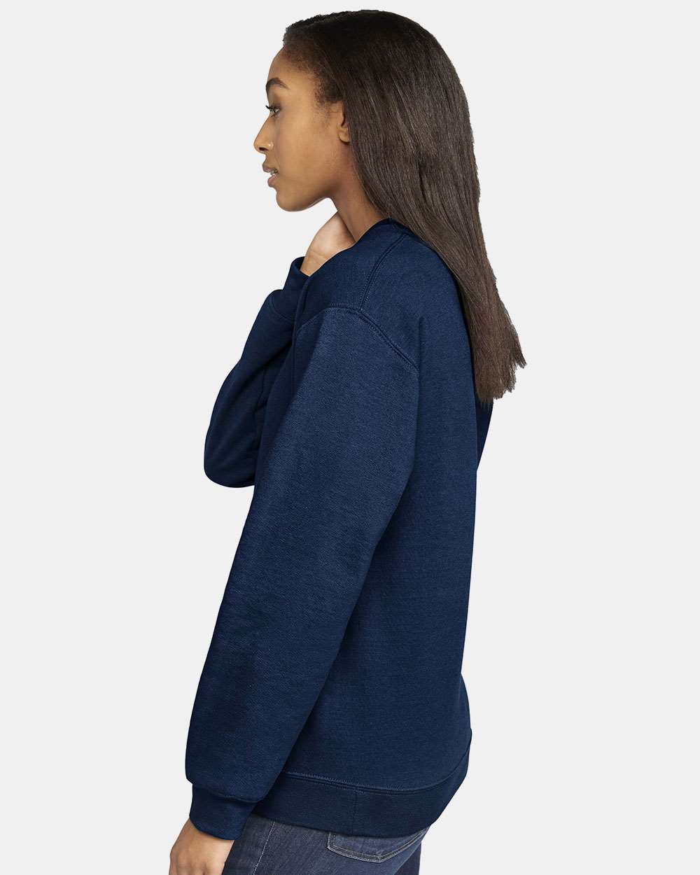 Unisex Softstyle® Midweight Crewneck Sweatshirt - OnModelSide - B24060653 - Navy