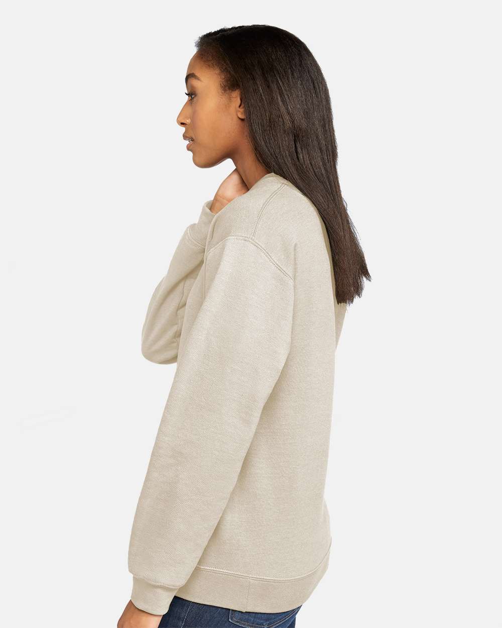 Unisex Softstyle® Midweight Crewneck Sweatshirt - OnModelSide - B24060753 - Sand