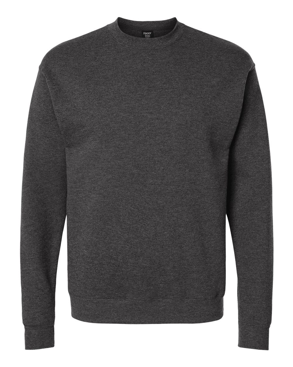 Unisex Perfect Sweats Crewneck Sweatshirt - Front - B02800093 - Charcoal Heather