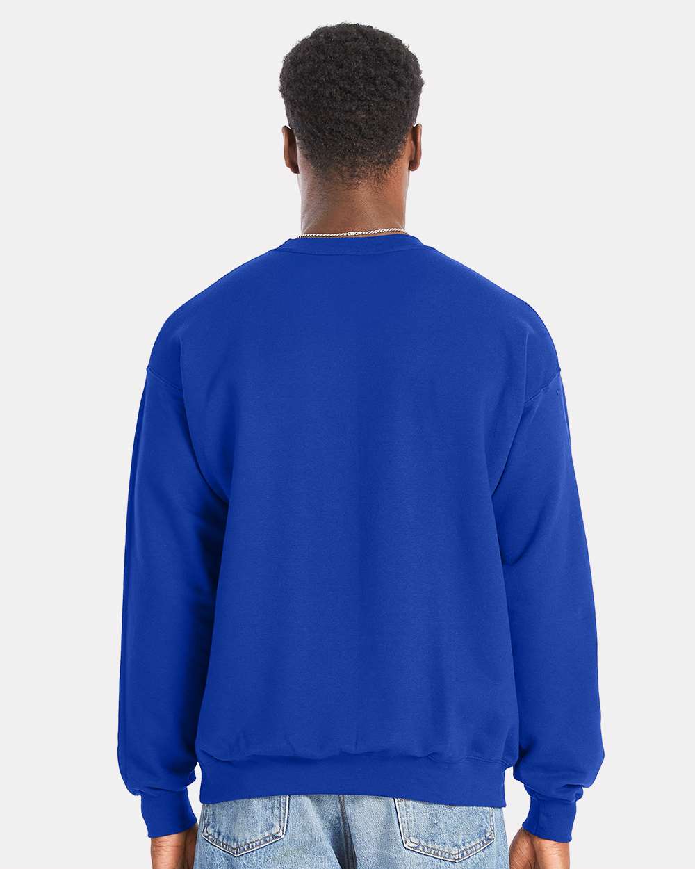 Unisex Perfect Sweats Crewneck Sweatshirt - OnModelBack - B02800883 - Deep Royal