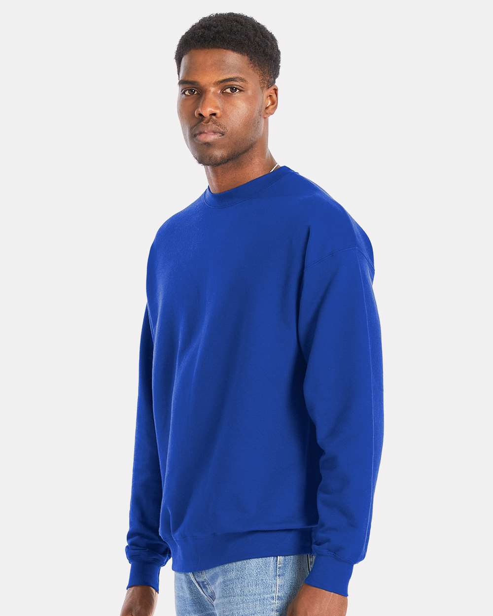 Unisex Perfect Sweats Crewneck Sweatshirt - OnModelSide - B02800883 - Deep Royal