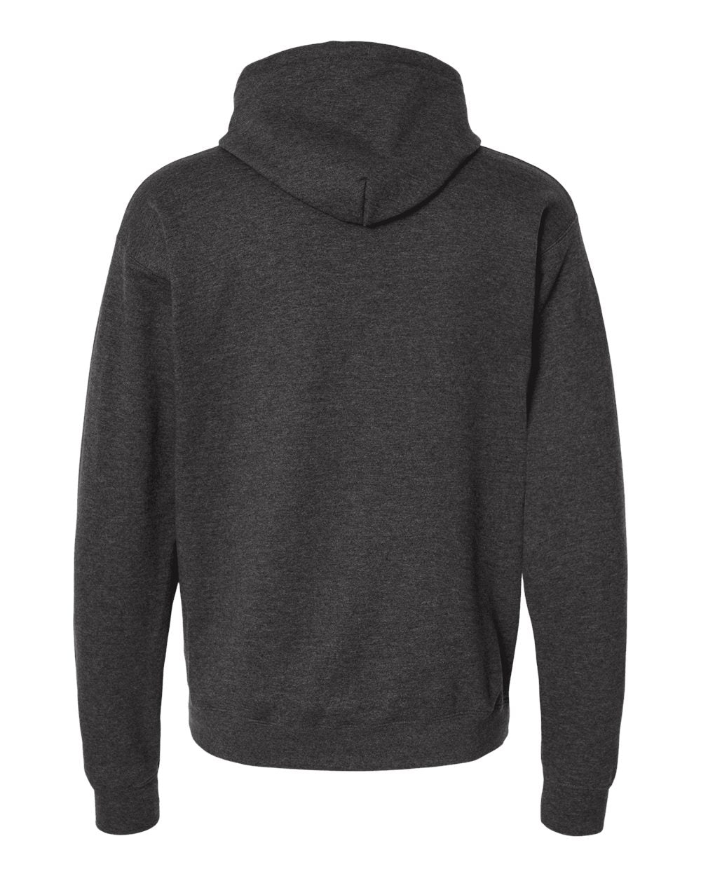 Unisex Perfect Sweats Hooded Sweatshirt - Back - B02900093 - Charcoal Heather