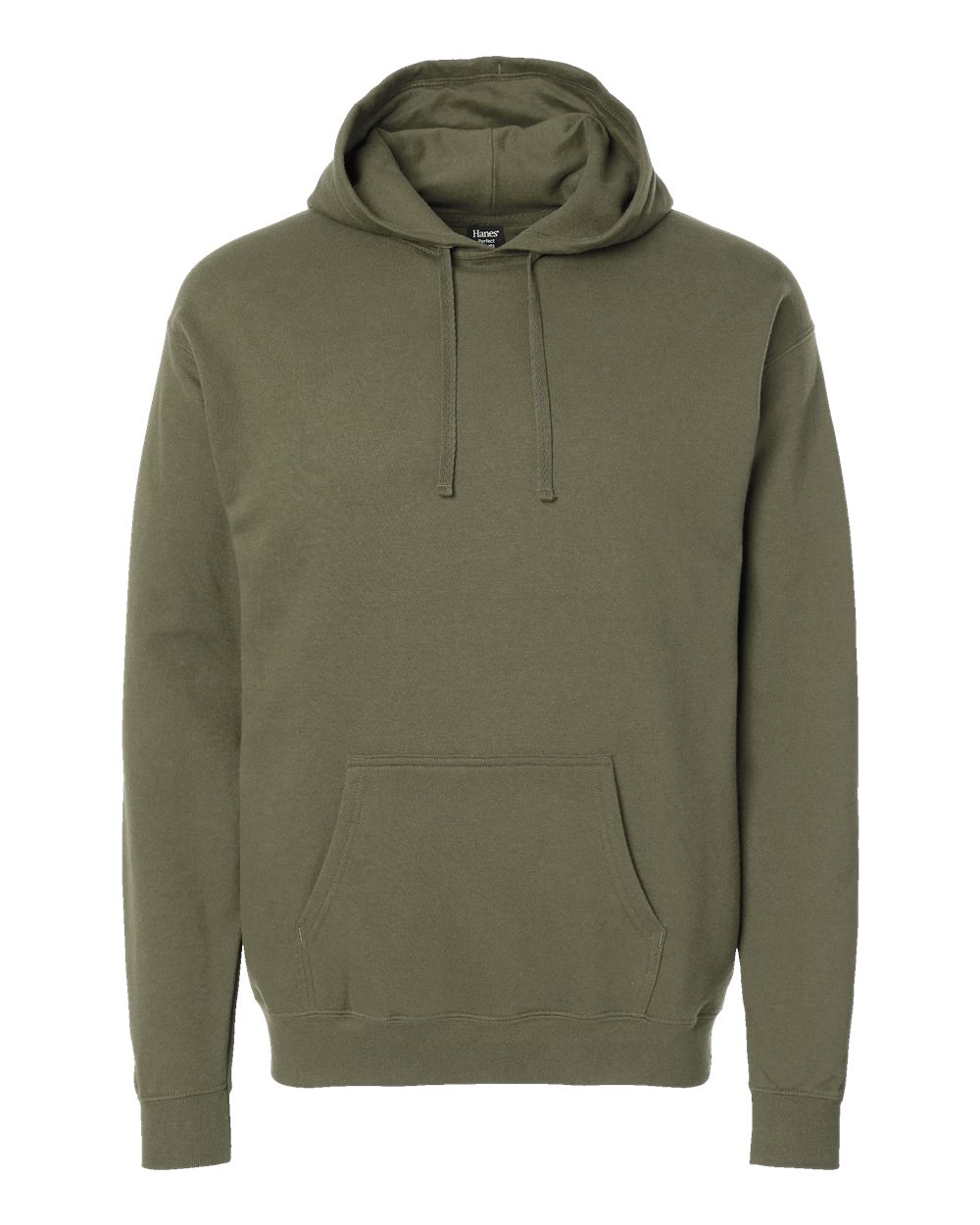 Unisex Perfect Sweats Hooded Sweatshirt - Front - B02900643 - Fatigue Green