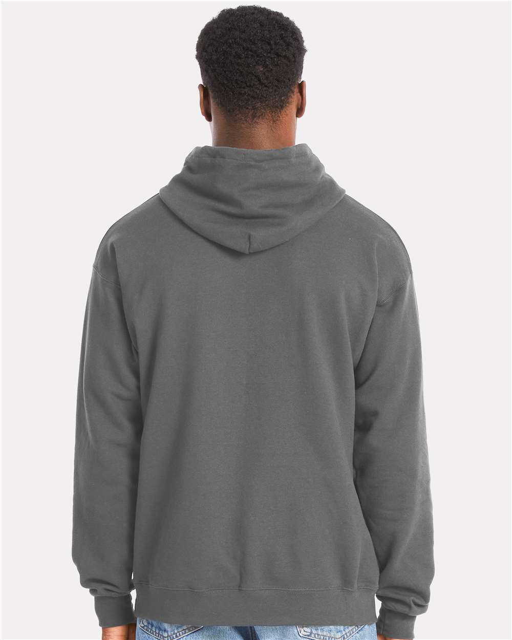 Unisex Perfect Sweats Hooded Sweatshirt - OnModelBack - B02900513 - Smoke Grey