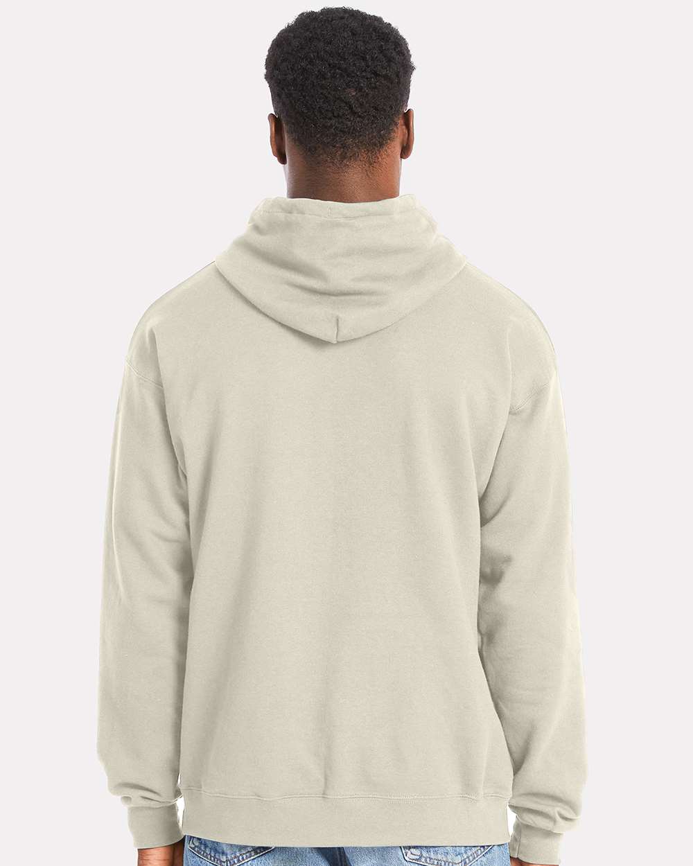 Unisex Perfect Sweats Hooded Sweatshirt - OnModelBack - B02900733 - Sand