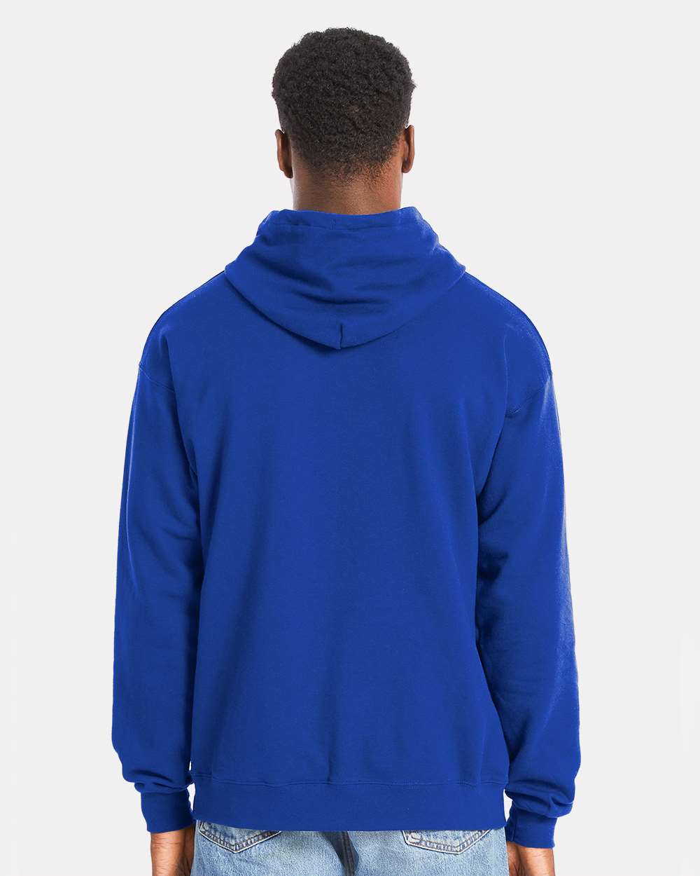 Unisex Perfect Sweats Hooded Sweatshirt - OnModelBack - B02900883 - Deep Royal