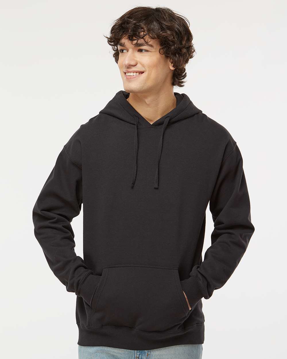 Unisex Perfect Sweats Hooded Sweatshirt - OnModelFront - B02900503 - Black