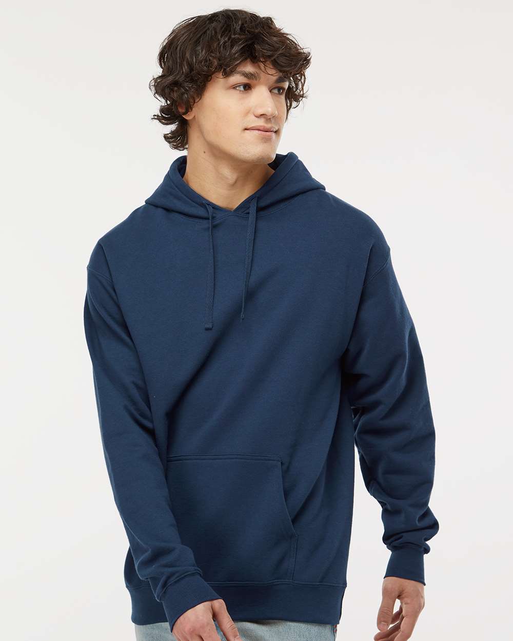 Unisex Perfect Sweats Hooded Sweatshirt - OnModelFront - B02900653 - Navy
