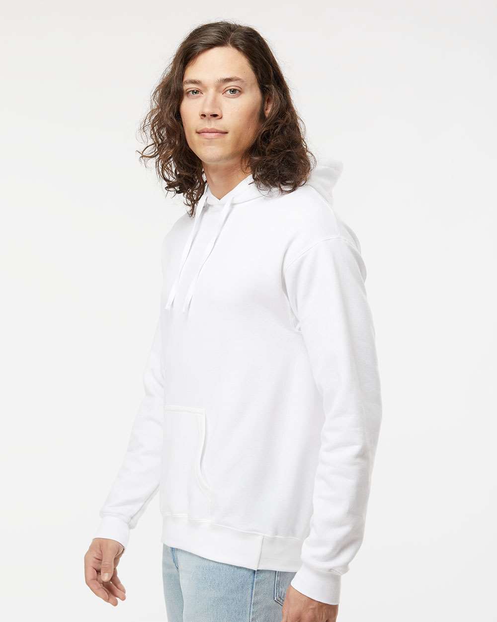 Unisex Perfect Sweats Hooded Sweatshirt - OnModelSide - B02900003 - White