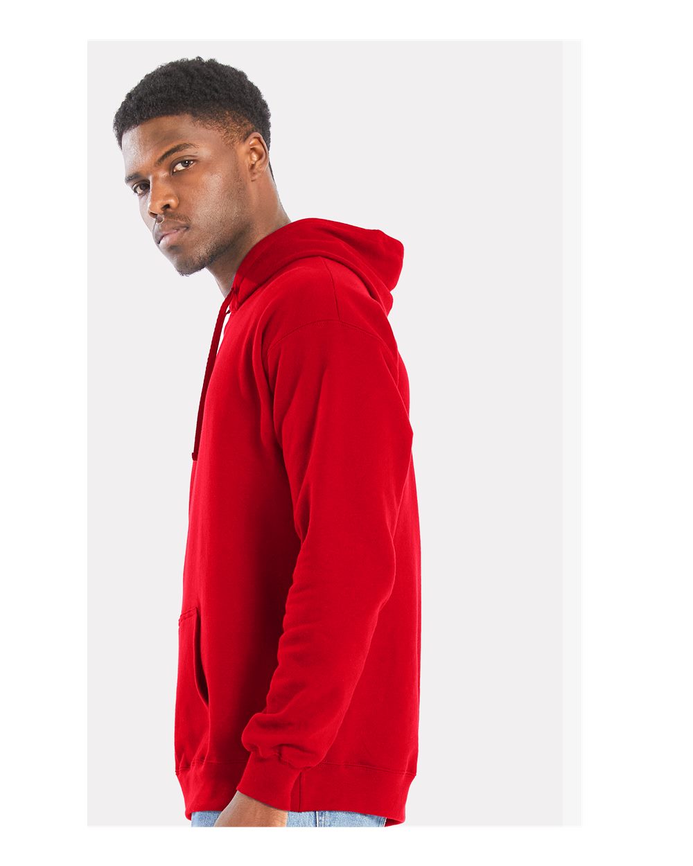 Unisex Perfect Sweats Hooded Sweatshirt - OnModelSide - B02900103 - Athletic Red