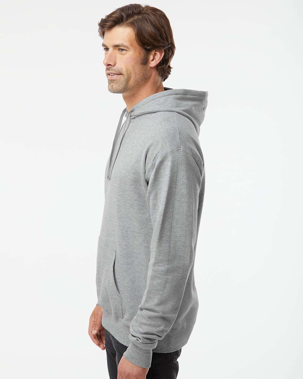 Unisex Perfect Sweats Hooded Sweatshirt - OnModelSide - B02900583 - Light Steel