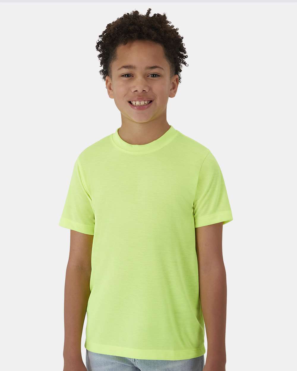 Youth Cool DRI® Cotton Touch T-Shirt - OnModelFront - B10200162 - Safety Green