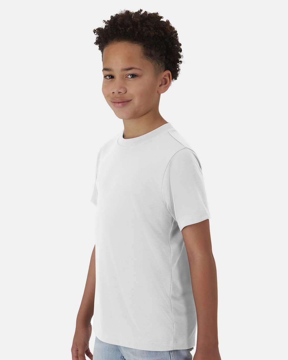 Youth Cool DRI® Cotton Touch T-Shirt - OnModelSide - B10200002 - White